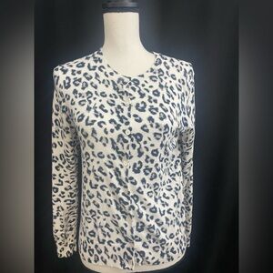 Banana Republic Navy and White Animal Print Sweater